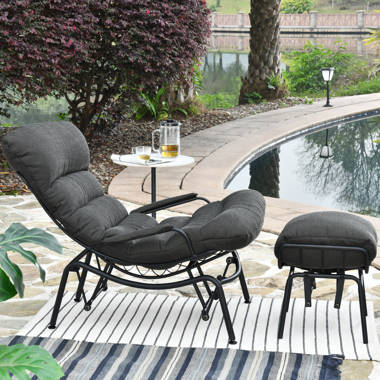 Black metal outdoor online rocking chair